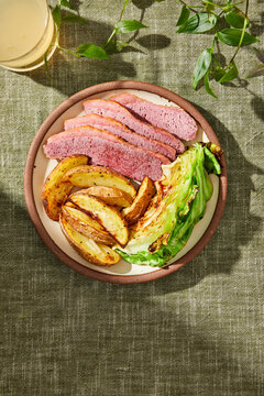 Corned Beef, Roasted Potatoes and Cabbage Meal