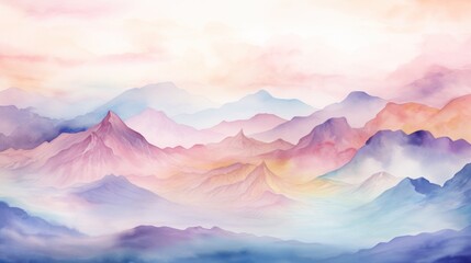 illustration watercolor mountains multicolored wallpaper background