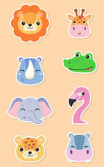 Stickers for children with African animals.