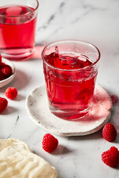 Splash Shot of Rasberry Hibiscus Drink