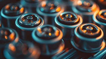 A close up of many small metal spheres