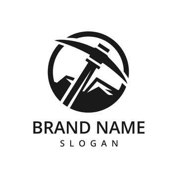 Digging logo design template vector illustration, Mining icon