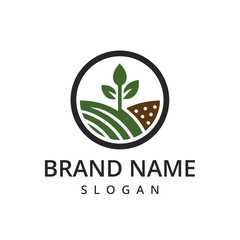 Garden logo template farm logo Illustration