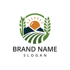 Garden logo template farm logo Illustration