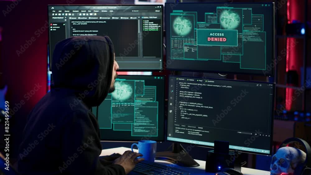 Poster hacker receiving access denied error message after being contracted by company in secret to do corpo