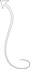 Arrows curve and wavy. Hand drawn thin line