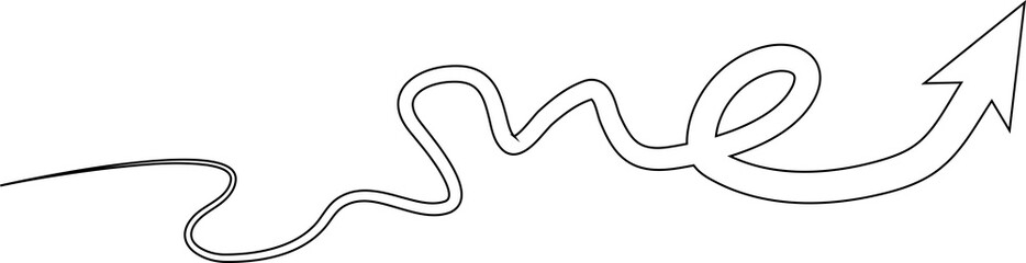 Arrows curve and wavy. Hand drawn thin line