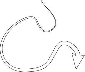 Arrows curve and wavy. Hand drawn thin line