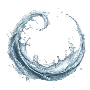 Water splashes circle on a transparent background