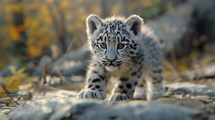 Fototapeta premium ユキヒョウの子供
