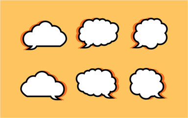 Speech bubble set dialog baloons in differents shapes design