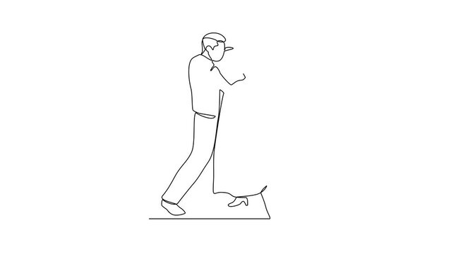 Animated self drawing of a couple was dancing at a party one night video illustration. Dancing during party design in simple linear continuous style video concept. It's time for dancing in the party.