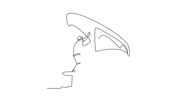 Animated self drawing of wing foil sport video illustration. Wing foil design in simple linear continuous style video concept. Sports themes design for your great asset video illustration concept.