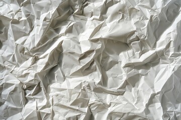 Detailed close-up of a heavily wrinkled, tattered paper surface. Grunge, aged material concept