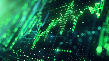 Fototapeta premium Abstract digital chart background with stock business graphs, statistics, and diagrams depicting data exchange in finance, economic trends, and trade.