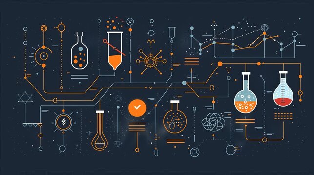 A detailed diagram illustrating the steps of the scientific method starting with a hypothesis,