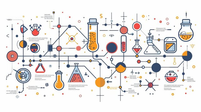A detailed diagram illustrating the steps of the scientific method starting with a hypothesis,