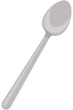 Metal spoon flat icon isolated on white background.