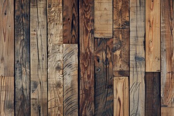 The image is a close up of a wooden wall with many different types of wood grain - Powered by Adobe