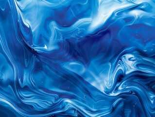 Obraz premium Mesmerizing blue and white abstract fluid swirl texture. Water concept