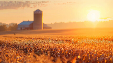 corn field golden hour with silo in background simple illustrative style --ar 16:9 --style raw --stylize 200 Job ID: 4a6528ea-305a-4231-9495-6052a245edaa