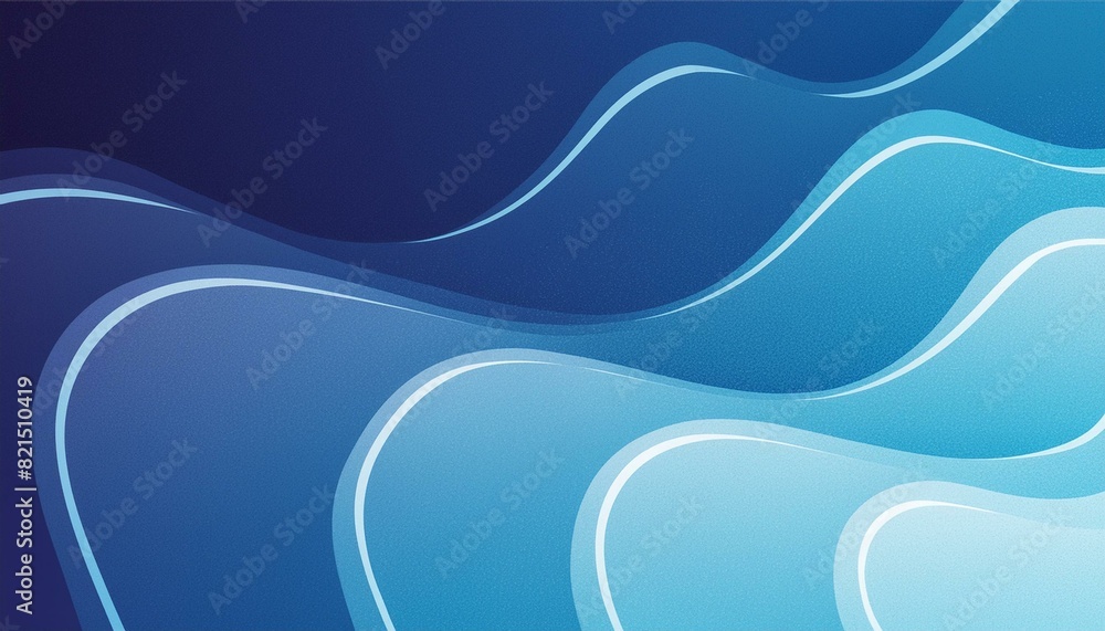 Wall mural abstract blue wavy gradient background with grain and noise texture for header poster banner backdro