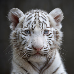 white tiger cub in nature