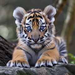Fototapeta premium tiger cub in nature