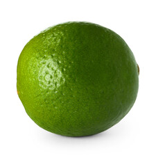 Fresh green ripe lime isolated on white