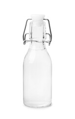 Vinegar in glass bottle isolated on white