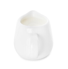 Jug of fresh milk isolated on white