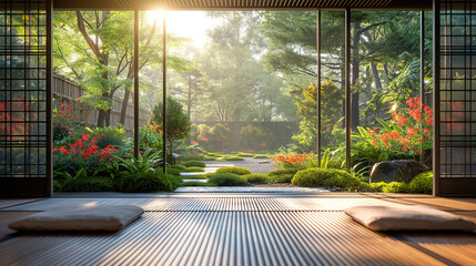 和室と縁側の背景