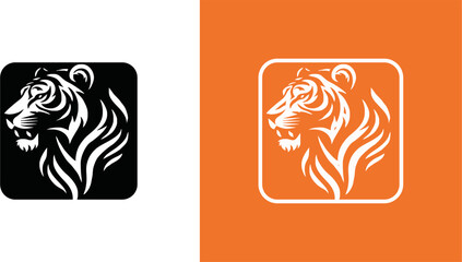 simple minimalist tiger head wild animal logo vector illustration template design