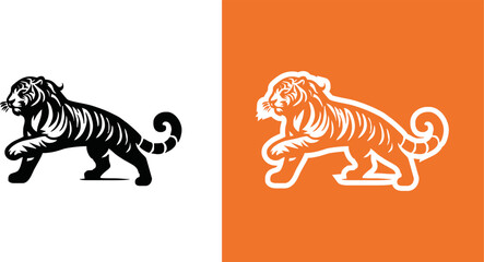 simple minimalist tiger head wild animal logo vector illustration template design