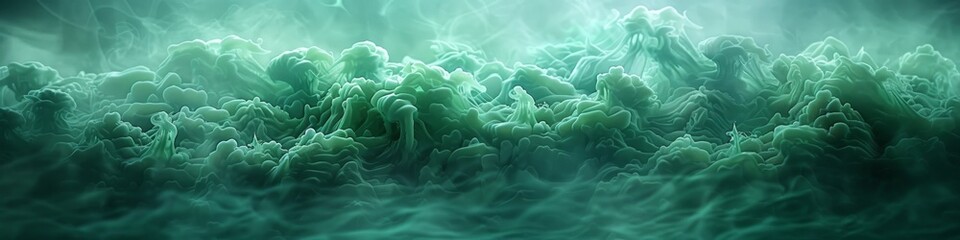Obraz premium Green smoke and fog swirling ominously. 