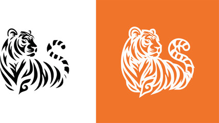 simple minimalist tiger head wild animal logo vector illustration template design
