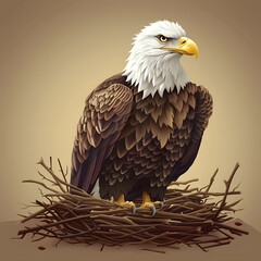 Obraz premium bald eagle in the nest