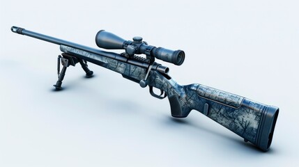 sniper rifle on white background in high resolution and high quality