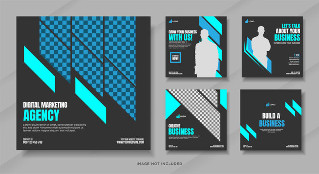 Digital marketing for social media post or square banner template