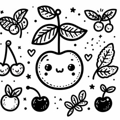 Fruit Fun: Simple and Cute Coloring Pages