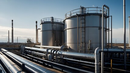 Obraz premium hydrogen pipeline and their whole industry and industrial area