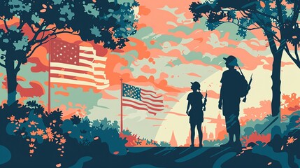 Fototapeta premium the 4th of july, independence day USA, the stars and stripes, US Army, 