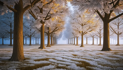 Snowy Field with Trees