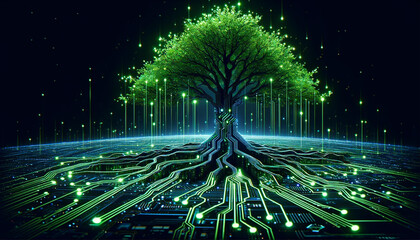 illustration of electrifying tree