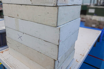 stack of white cardboard boxes