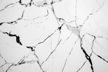 White marble wall with visible cracks and holes. Aged texture concept