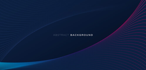 Abstract dark blue background. Curved lines element. Modern graphic design. Suit for poster, banner, brochure, cover, corporate, website, flyer. Vector illustration