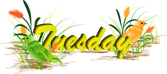 Names of the day with cute animals.