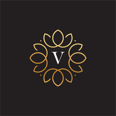 vector V letter fashion art logo