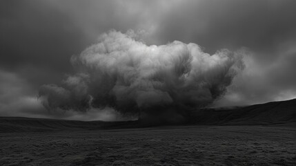 isolated object, epic, dark, threatening clouds